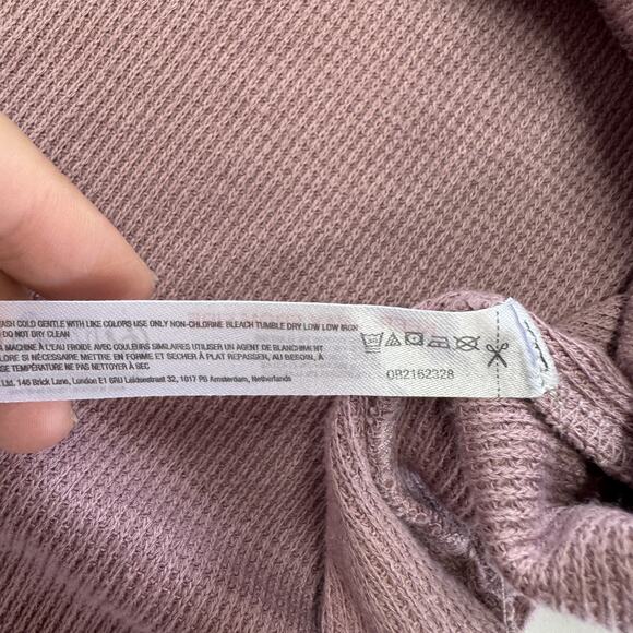 Out From Under Pullover Womens Small Purple Waffle Knit Collared Long Sleeve Top - Picture 4 of 8